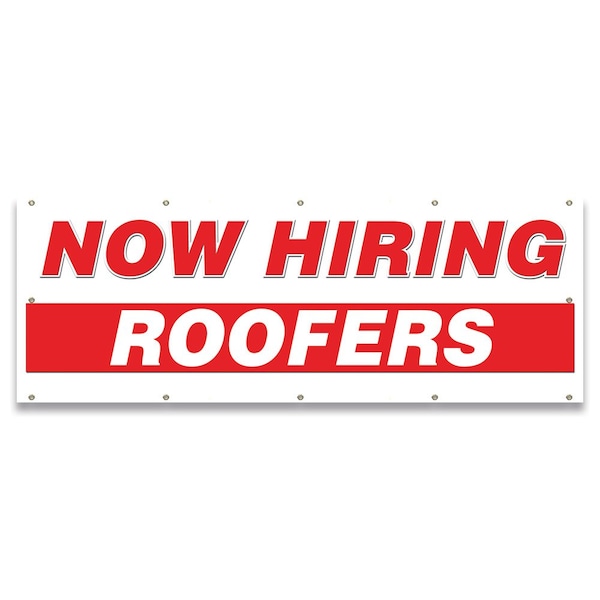 Now Hiring Roofers Banner Apply Inside Accepting Application Single Sided